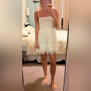 Elegant White Lace Trim Dress